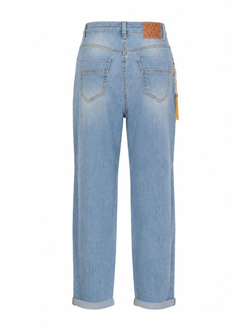 eans in denim con dettaglio catena Elisabetta Franchi | PJ22D65E2192